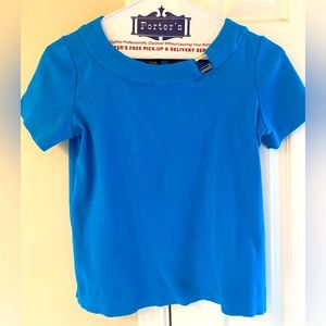 Rafaela, deep turquoise top; great condition; scoop neck with decorative detail.